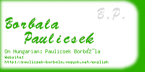 borbala paulicsek business card